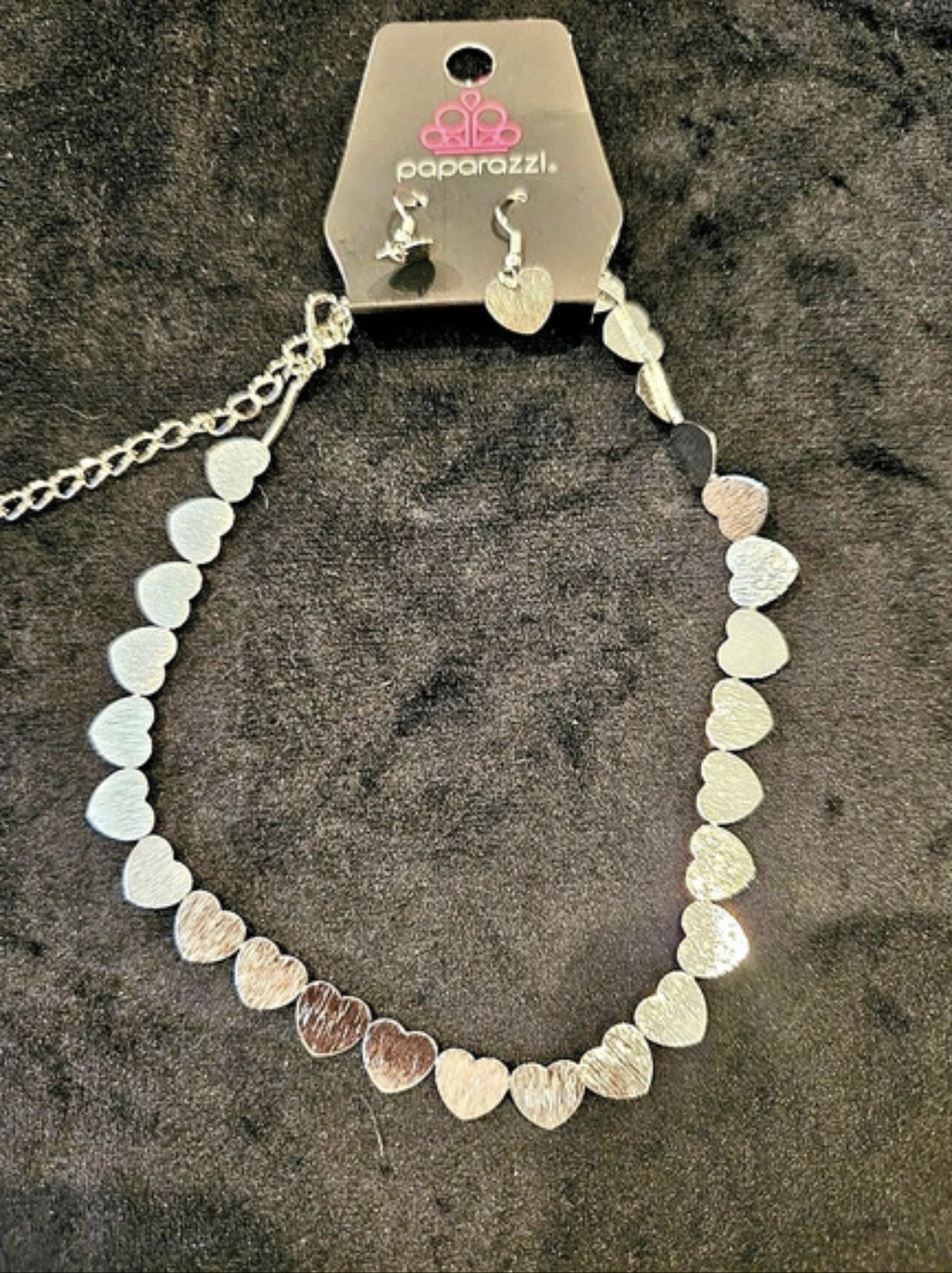 Paparazzi Heart Charm Necklace in Silver  Like New